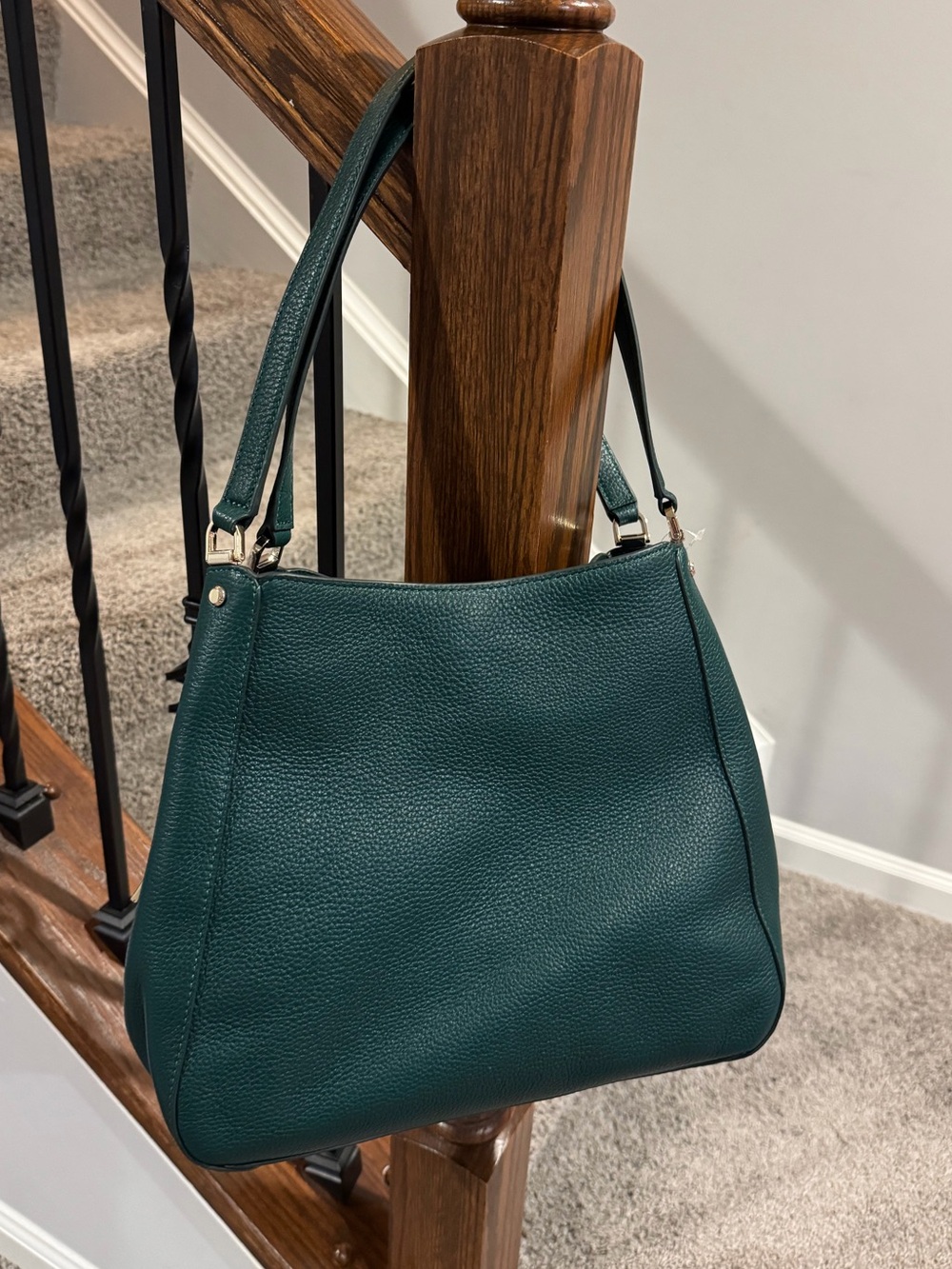 NWT Kate Spade Deep Jade Leila Leather Shoulder Bag purse - Picture 3 of 10